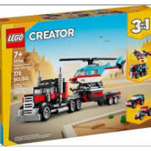 Lego Creator Flatbed Truck With Helicopter