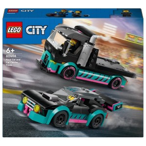 Lego City Race car and car carrier truck.