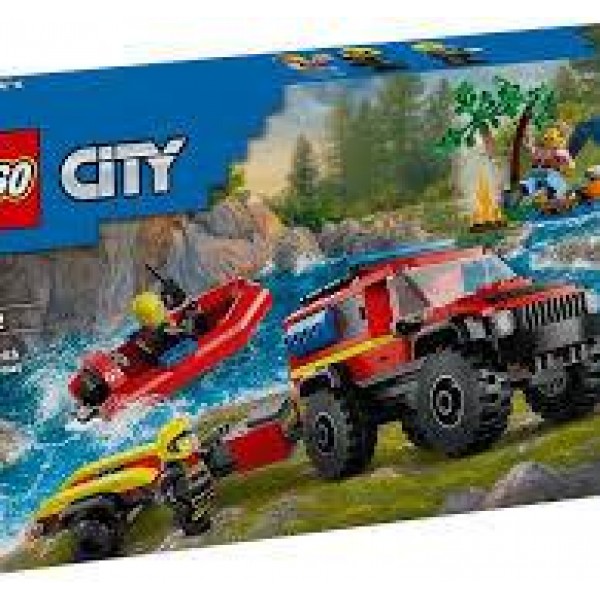 Lego City 4x4 Fire Truck With Rescue Boat lego